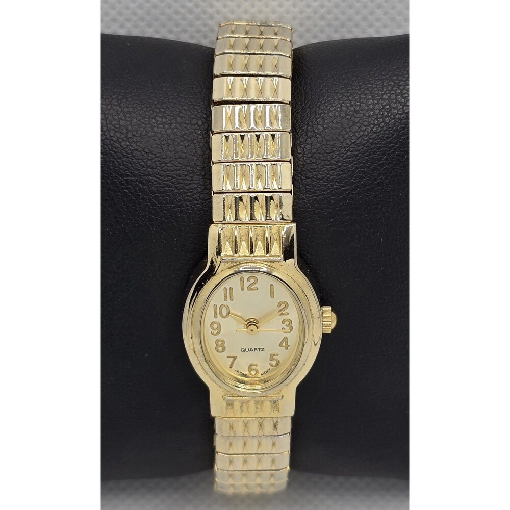 Women's Advance Quartz Oval Gold Tone Dial Case Expansion Band Watch 04 - Picture 4 of 8